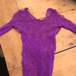 Purple Fishnet Top
